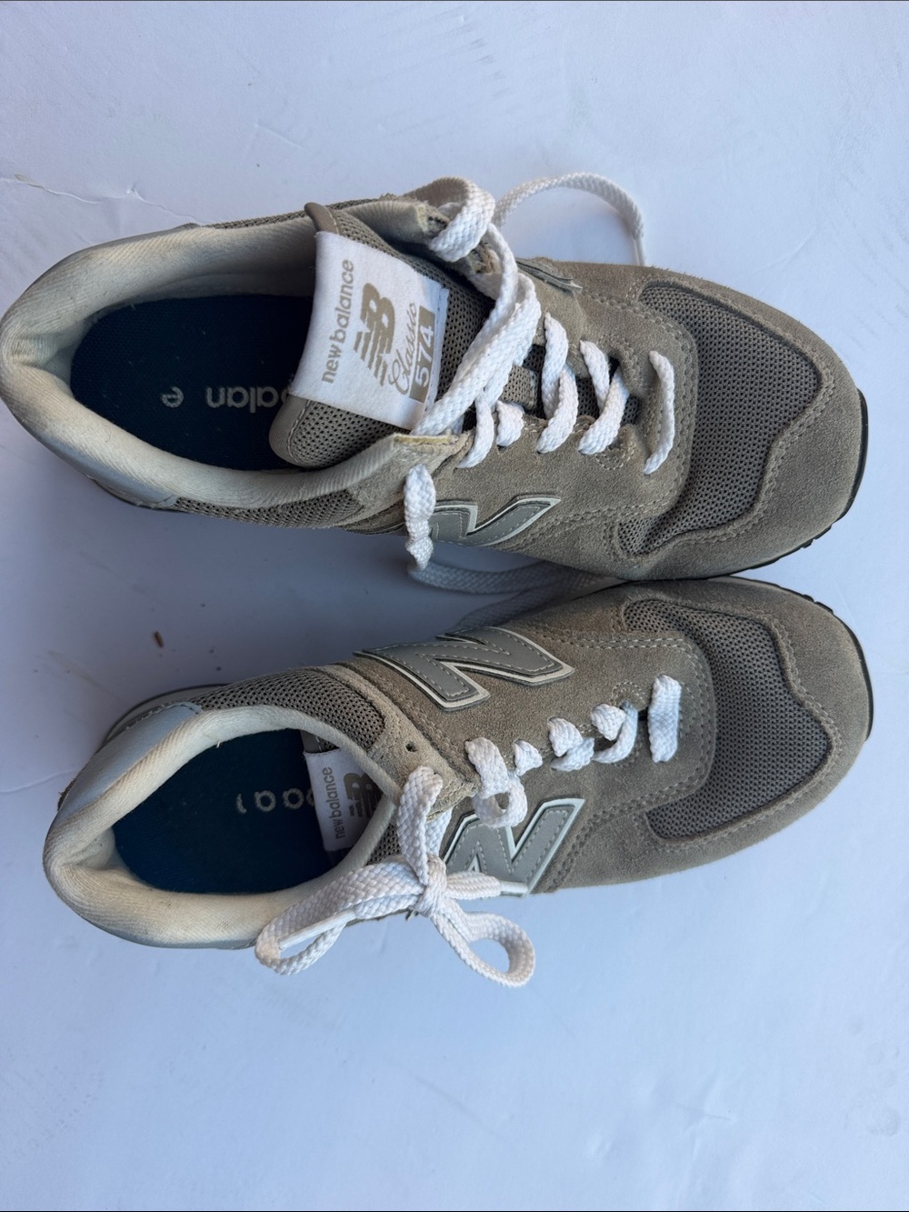 New Balance Grey Suede & Mesh Sneakers